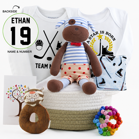 Zeronto Baby Gift Basket - A Star is Born (Hockey)