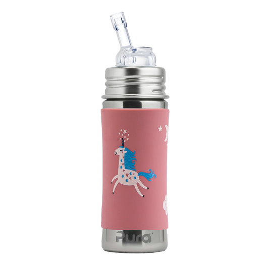 Pura 11oz Straw Stainless Steel Bottle (Straw / Unicorn)