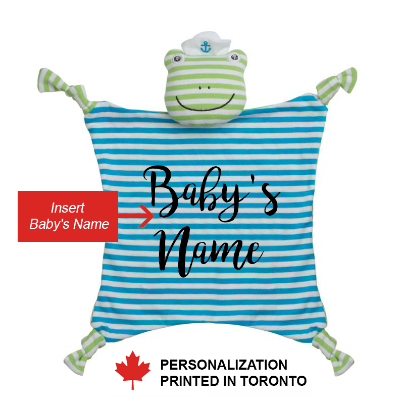 [Personalized] OFB Organic Cotton Baby Blankie - Skippy The Frog