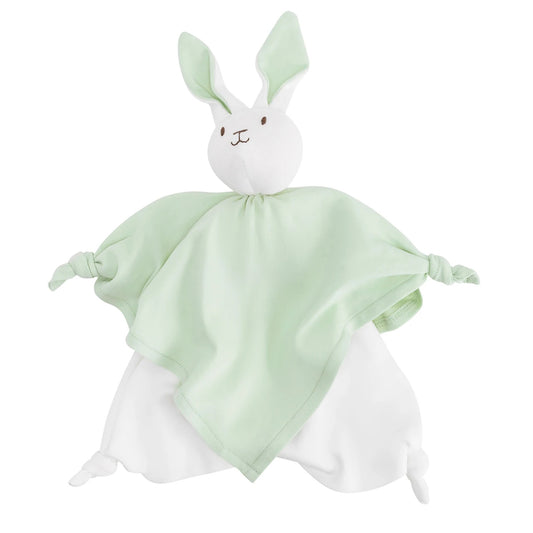 Under The Nile Organic Cotton Lovey Blanket Friend - Solid Sage Green Bunny