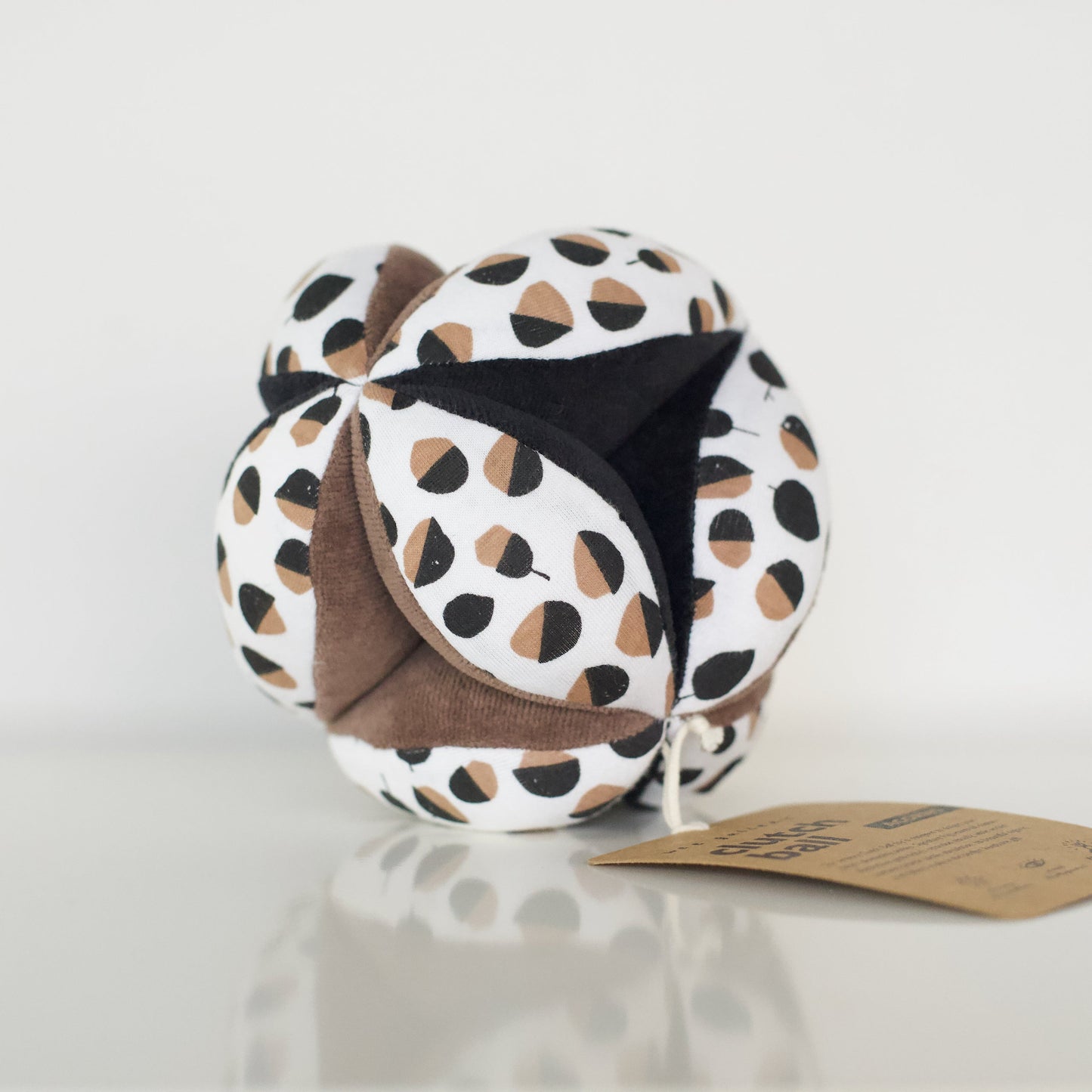 Wee Gallery Organic Cotton Sensory Puzzle Clutch Ball - Acorn
