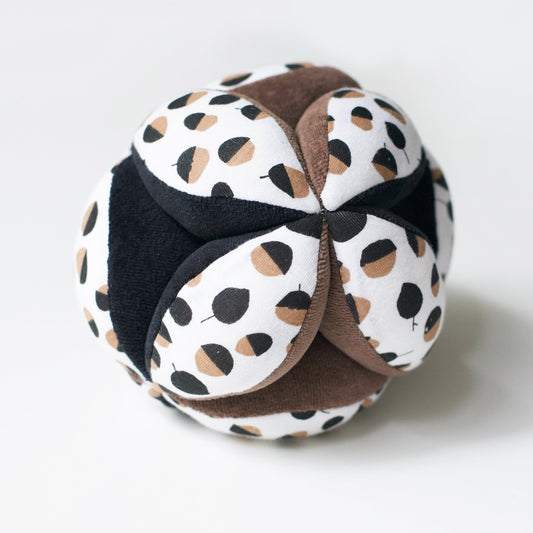 Wee Gallery Organic Cotton Sensory Puzzle Clutch Ball - Acorn