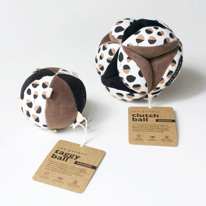 Wee Gallery Organic Cotton Sensory Puzzle Clutch Ball - Acorn