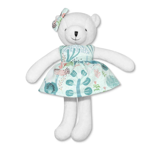 Apple Park Organic Cotton Plush Toy - Little Polar Bear with Dress