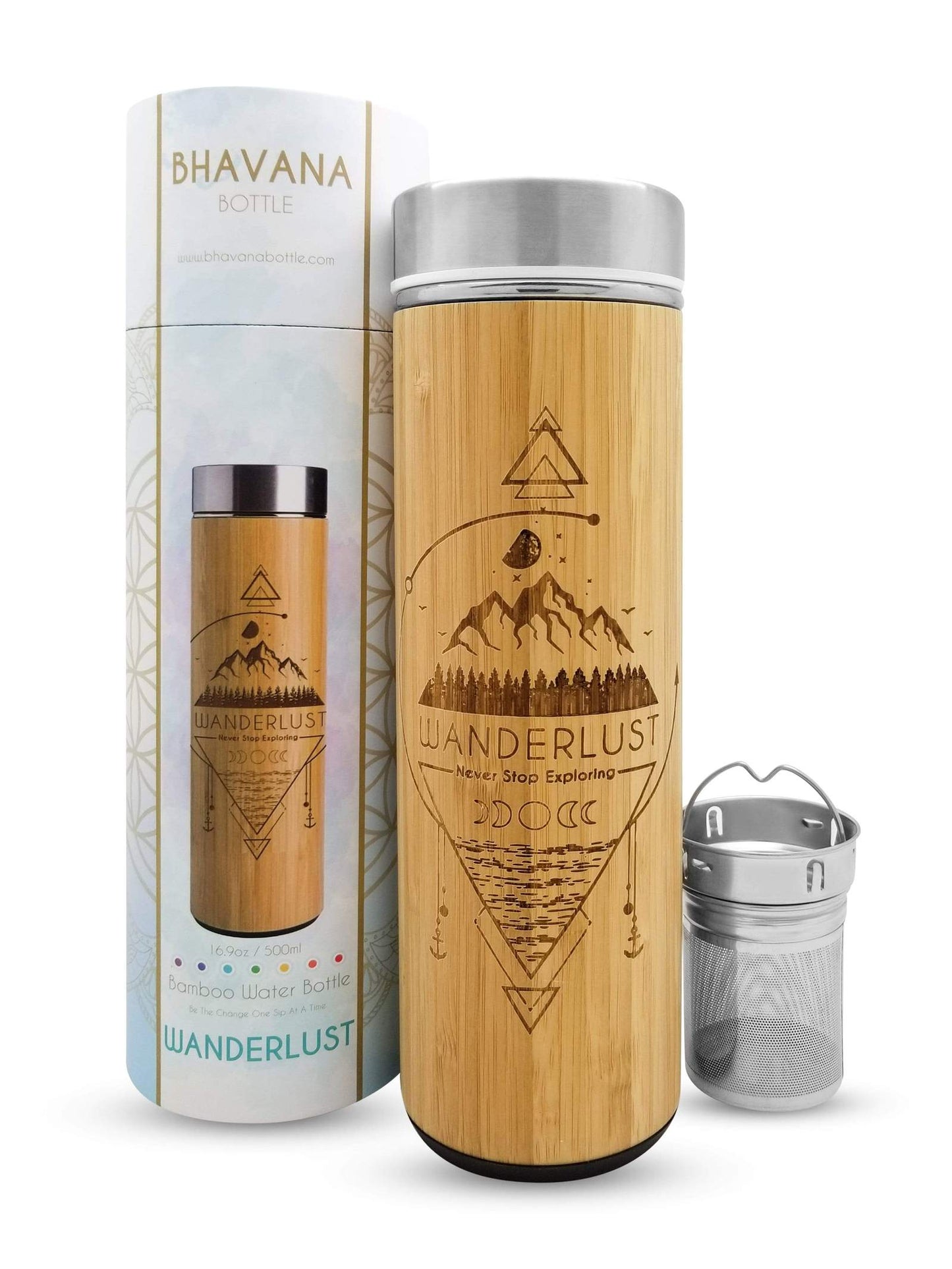 Bhavana WANDERLUST Bamboo Water Bottle - 17.9oz