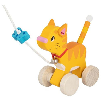 Goki Wooden Pull-Along Animal (Cat)