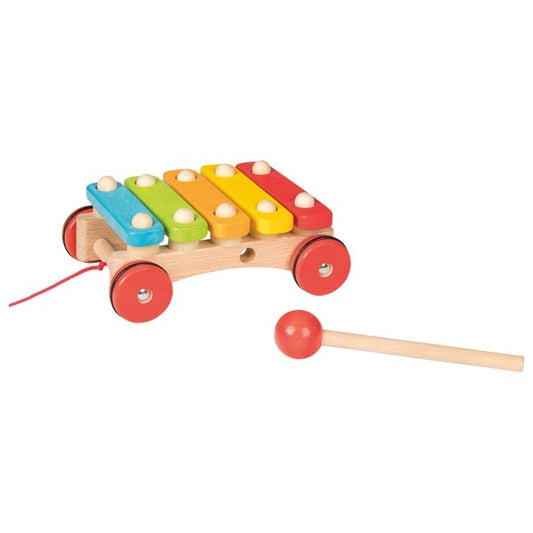 Goki Wooden Xylophone Music Instrument With Wheels