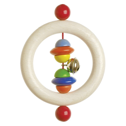 Heimess Wooden Rattles - Touch Ring Half Beads and Bell