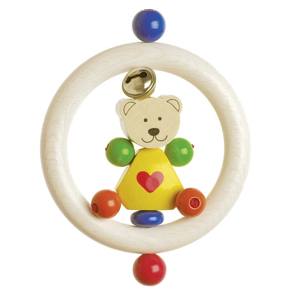 Heimess Wooden Rattles - Yellow Bear In The Ring