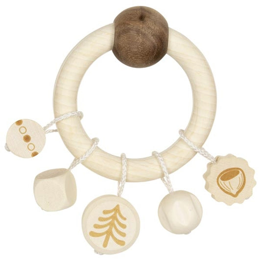 Heimess Nature Wooden Rattles - Touch Ring Elastic Dangling Acorn