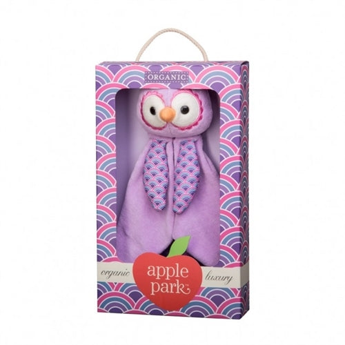 Apple Park Organic Patterned Blankie - Purple Owl