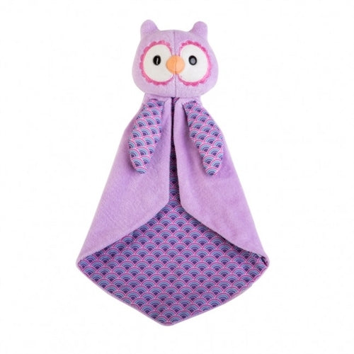 Apple Park Organic Patterned Blankie - Purple Owl