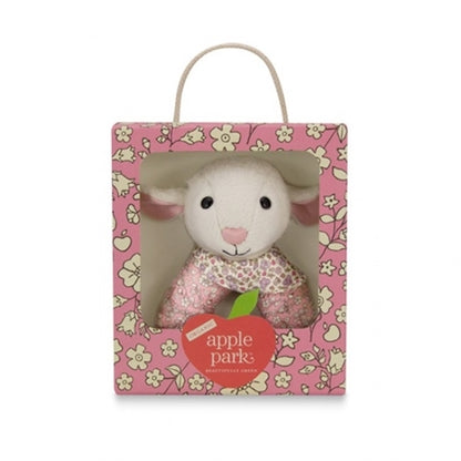 Apple Park Organic Baby Patterned Rattle - Lamby