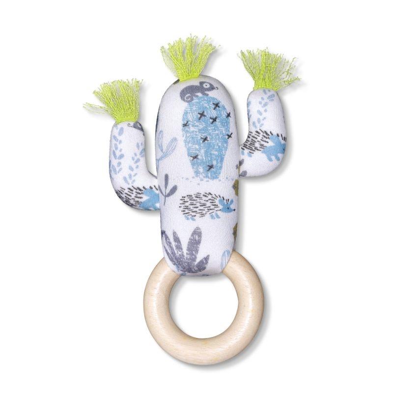 Apple Park Organic Cotton Cactus Teething Ring - Desert Moonrise