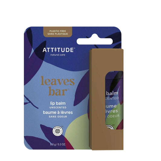 Attitude Plastic-free Leaves Bar Lip Balms (Unscented)