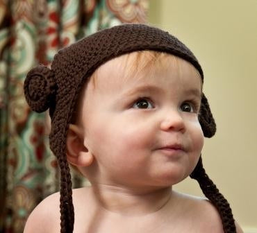 Beba Bean Crochet Bear Toque Hat - Chocolate