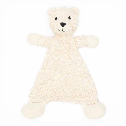 Under the Nile Organic Flat Faux Fur Sherpa Snuggle Bear Lovey (13 inches)