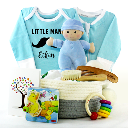 Zeronto Baby Boy Gift Basket - Baby Boy's First Collection (Blue)