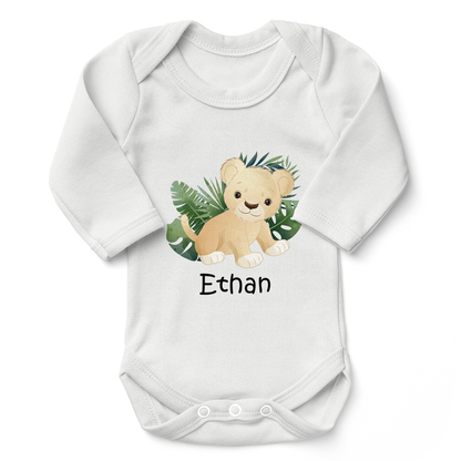 [Personalized] Endanzoo Organic Baby Bodysuit - Lion