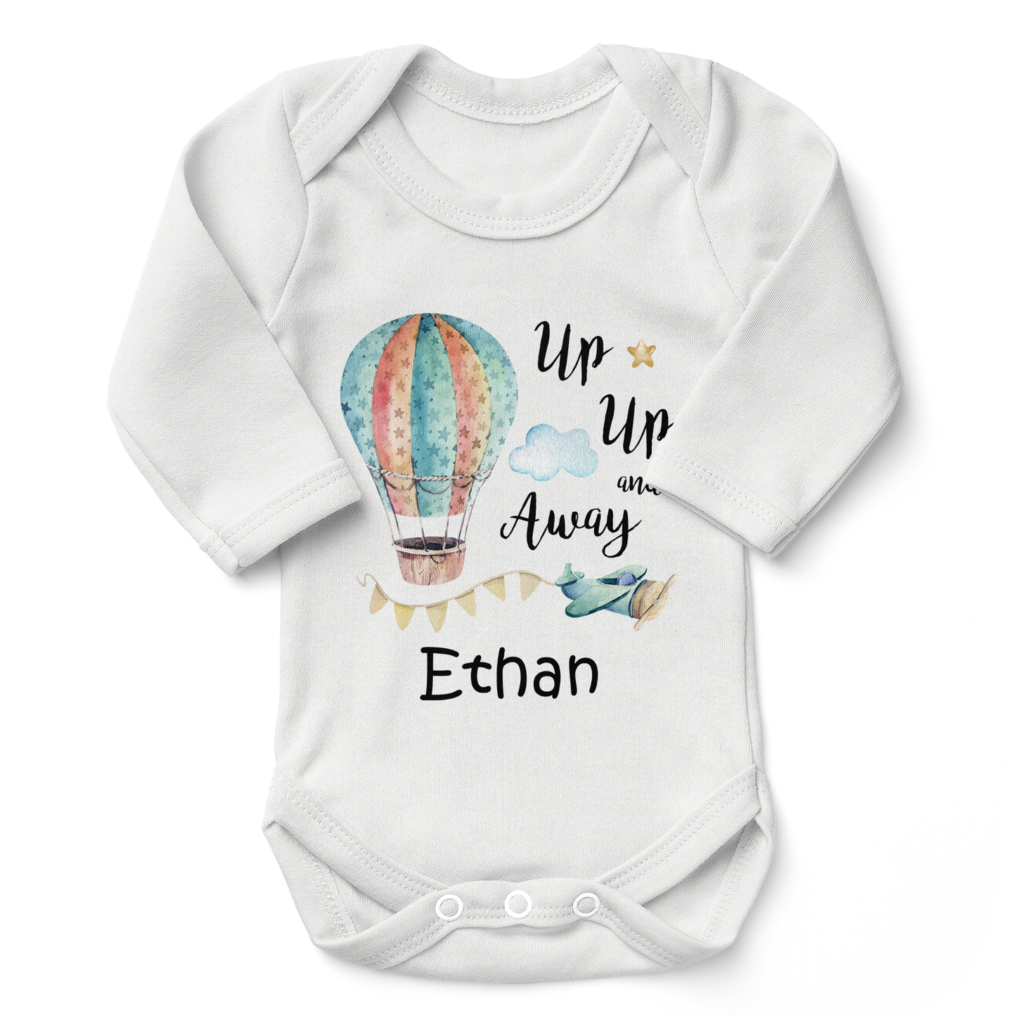 [Personalized] Endanzoo Organic Baby Bodysuit - Up, Up, and Away