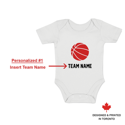 [Custom] Endanzoo Organic Baby Bodysuit Short Sleeve I Basketball Team I Back & Front