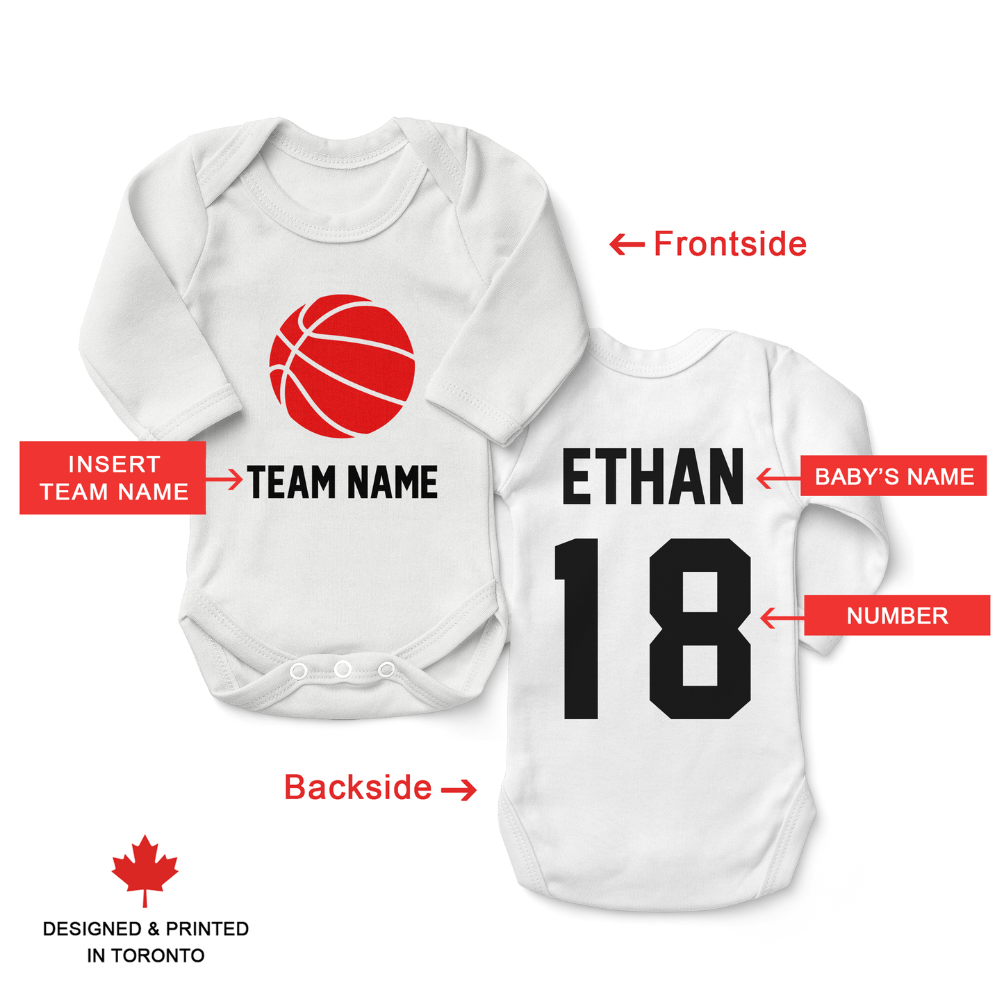 Zeronto Baby Gift Basket - Born in the North (Basketball)