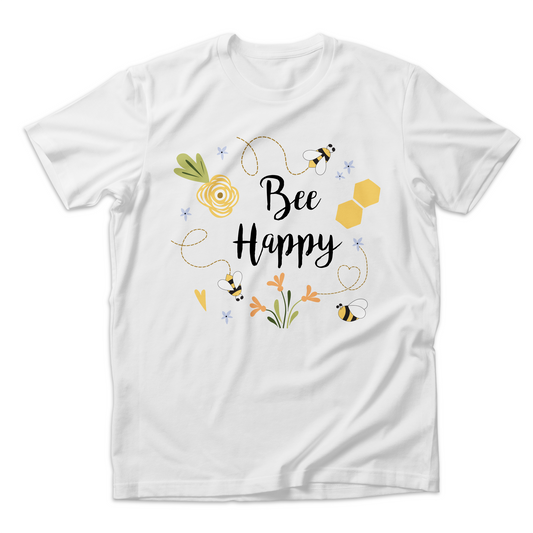 Organic Women Short Sleeve T-shirt for Mom - Bee Happy