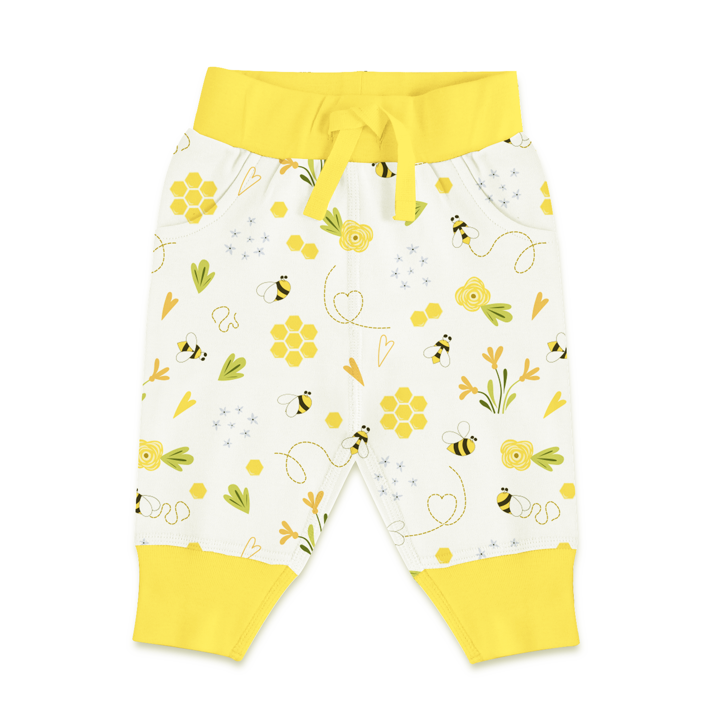 Endanzoo Matching Organic Cuff Pant & Knotted Beanie - BumbleBee