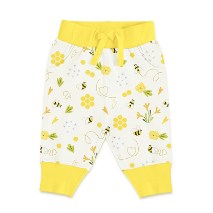 Endanzoo Matching Organic Cuff Pant & Knotted Beanie - BumbleBee