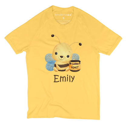 Bumble Bee Girl Organic Short Sleeve Kids Tee Shirt