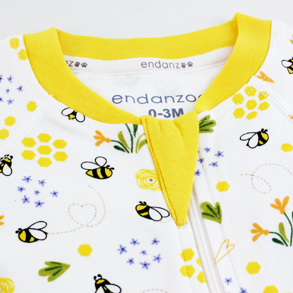 Endanzoo Organic Double Zippered Romper - Bumblebee