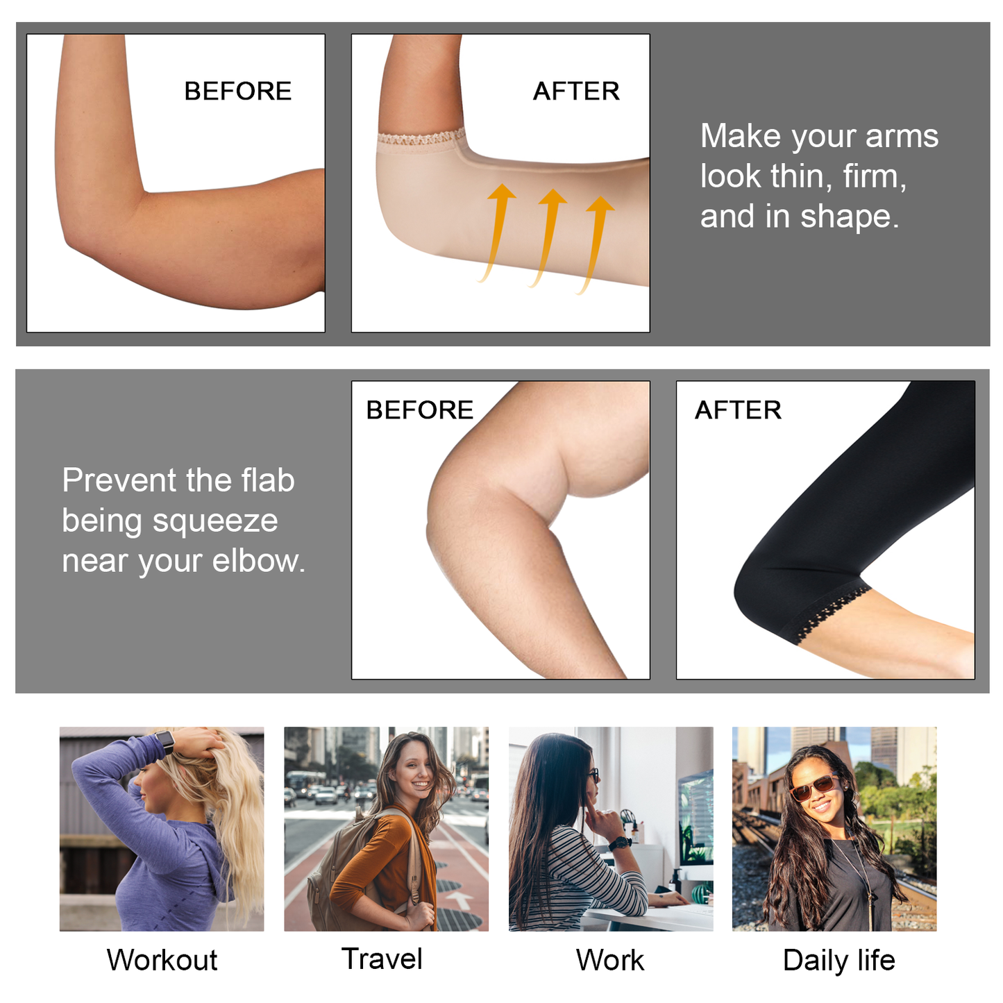 Bautyy Arm Slimming Shaper Wrap,Arm Compression Sleeve Women Weight Loss  Upper Arm Shaper Helps Lose Arm Fat Toneup Arm Shaping Sleeves for Women