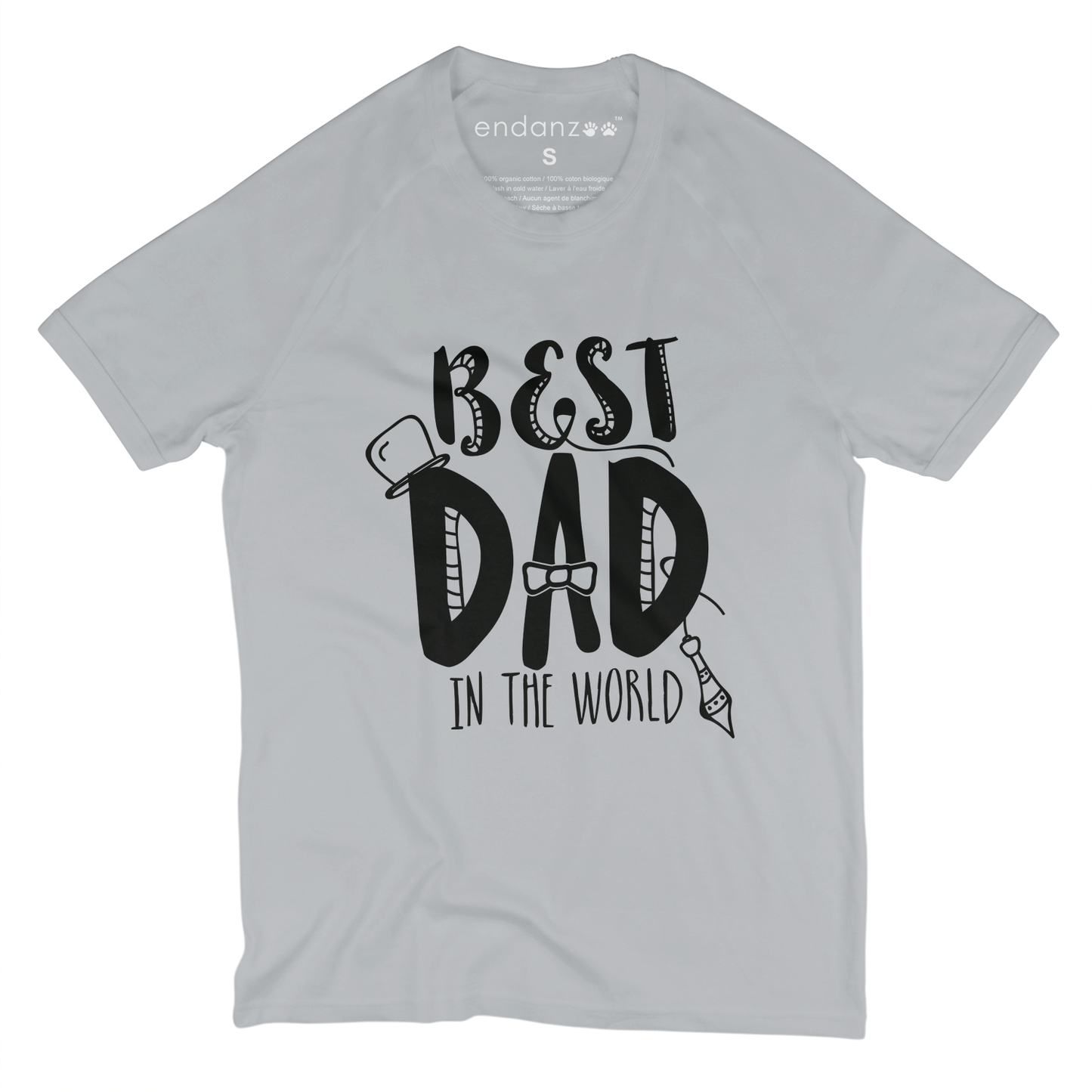 Endanzoo Organic Adult Men Short Sleeve T-shirt for Dad - Best Dad In The World