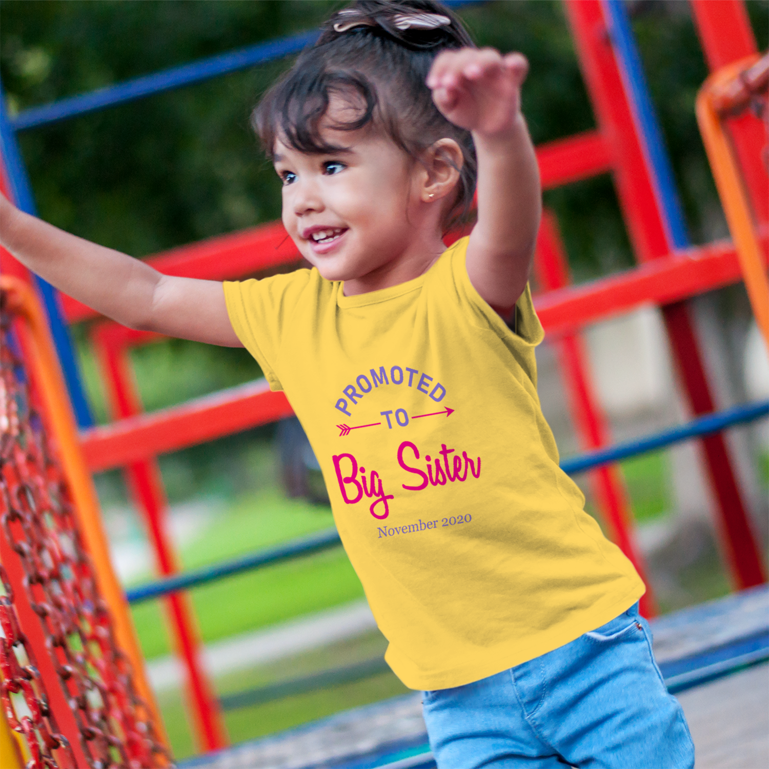 Personalized Promoted To Big Sister Organic Kids Tee Shirt I