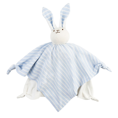 Under The Nile Organic Cotton Lovey Blanket Friend - Blue Stripe Bunny