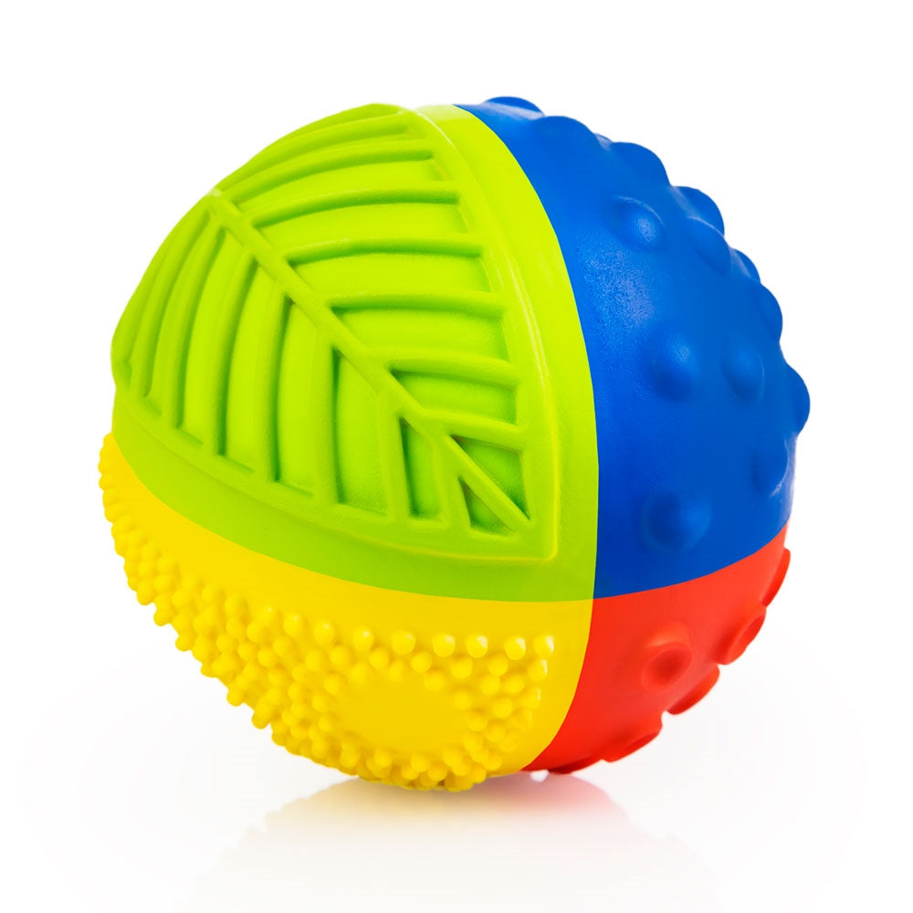 CaaOcho Baby Natural Rubber Sensory Ball - Rainbow with Mold Free Design (Small 8 cm/ 3")