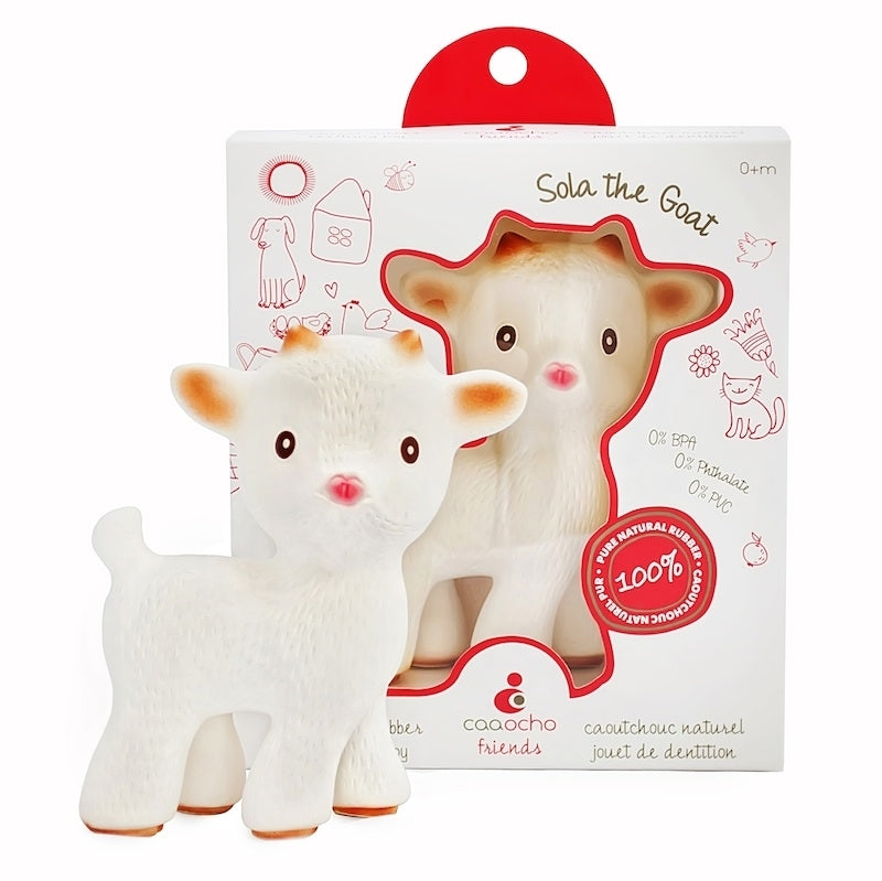 CaaOcho Baby Natural Rubber Teether - Sola the Goat