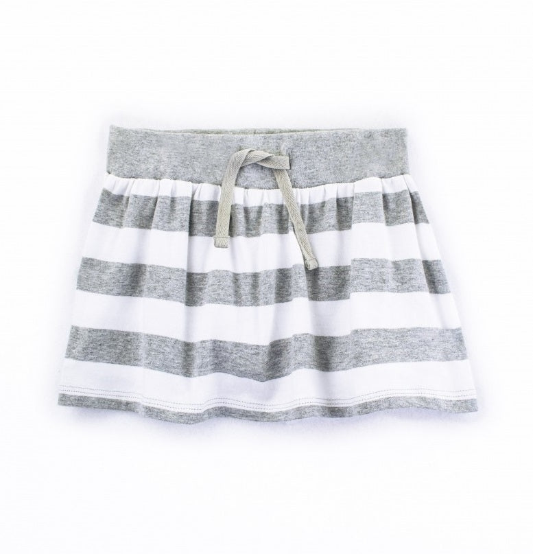 Colored Organics Kenzie Pull-On Skirt (White/Heather Grey) - Size: 2T, 4T