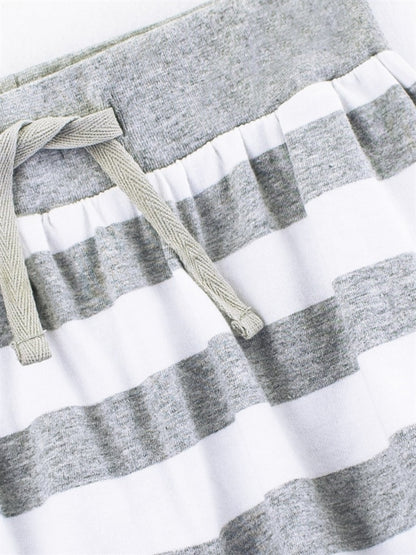 Colored Organics Kenzie Pull-On Skirt (White/Heather Grey) - Size: 2T, 4T