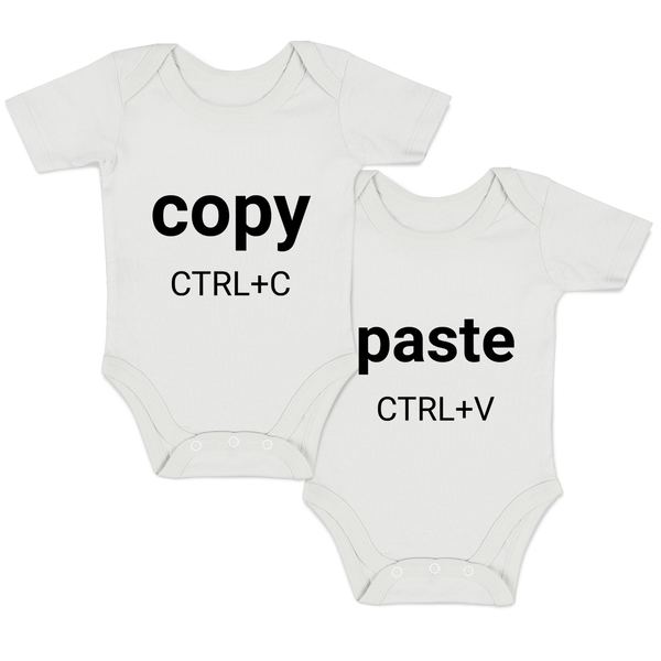 Endanzoo Twins Organic Baby Bodysuits - Copy Paste