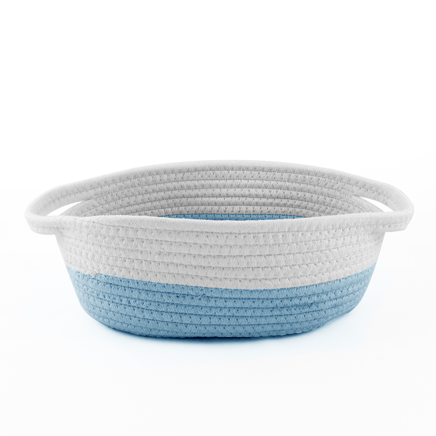 Oval Cotton Woven Rope Basket - Blue & White