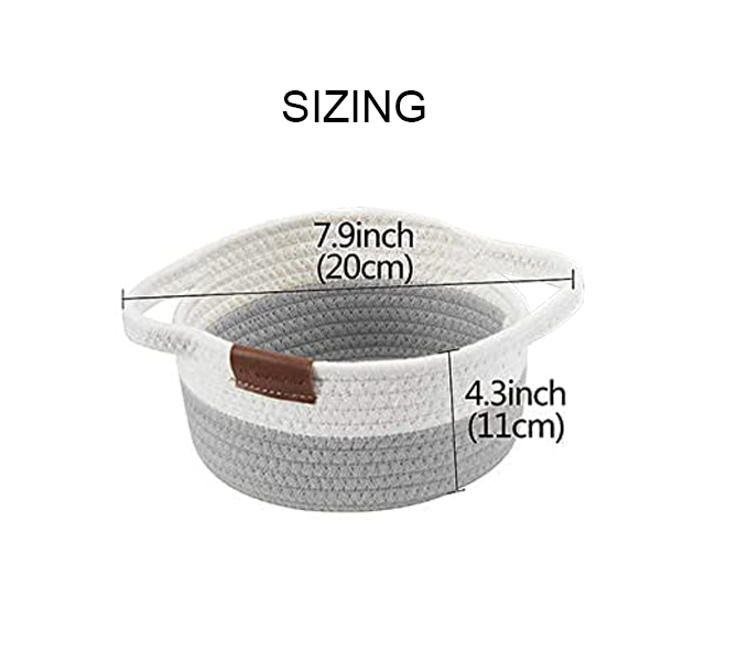 Decomomo Cotton Woven Rope Basket - Round Small (2 Pack)