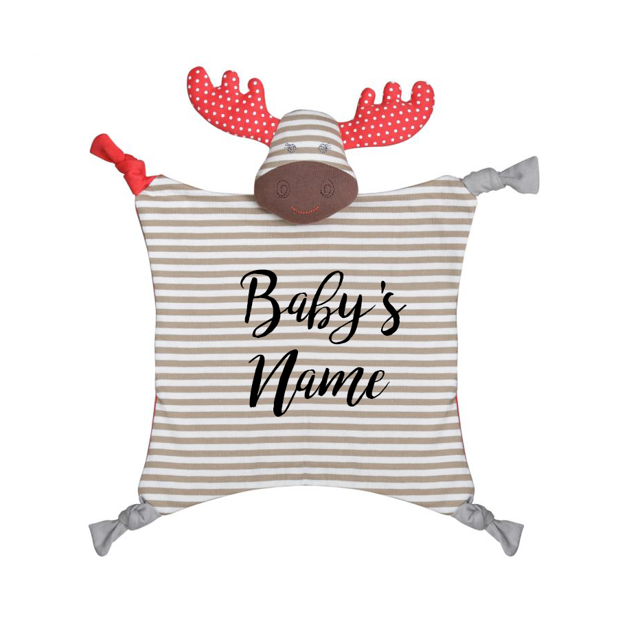 [Personalized] OFB Organic Cotton Baby Blankie - Margeaux Moose Blankie