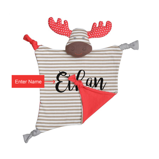 [Personalized] OFB Organic Cotton Baby Blankie - Margeaux Moose Blankie