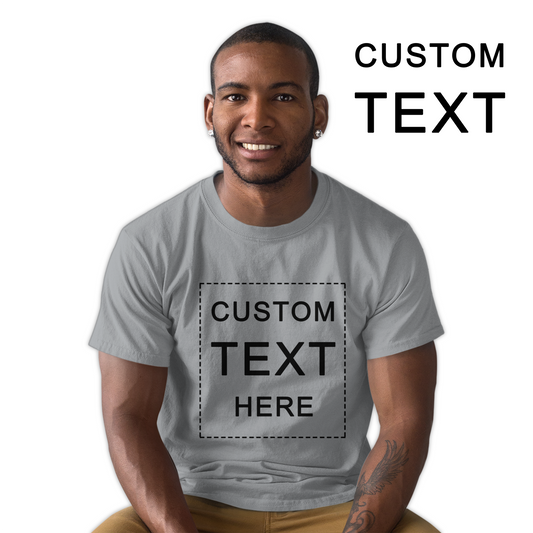 [Custom Text] Organic Adult Men T-shirt for Dad - Short Sleeve