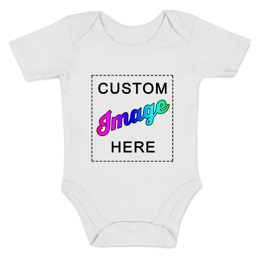 Custom Image Organic Baby Bodysuit (White)