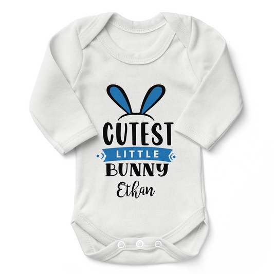 [Personalized] Endanzoo Organic Baby Bodysuit - Cutest Little Bunny Boy