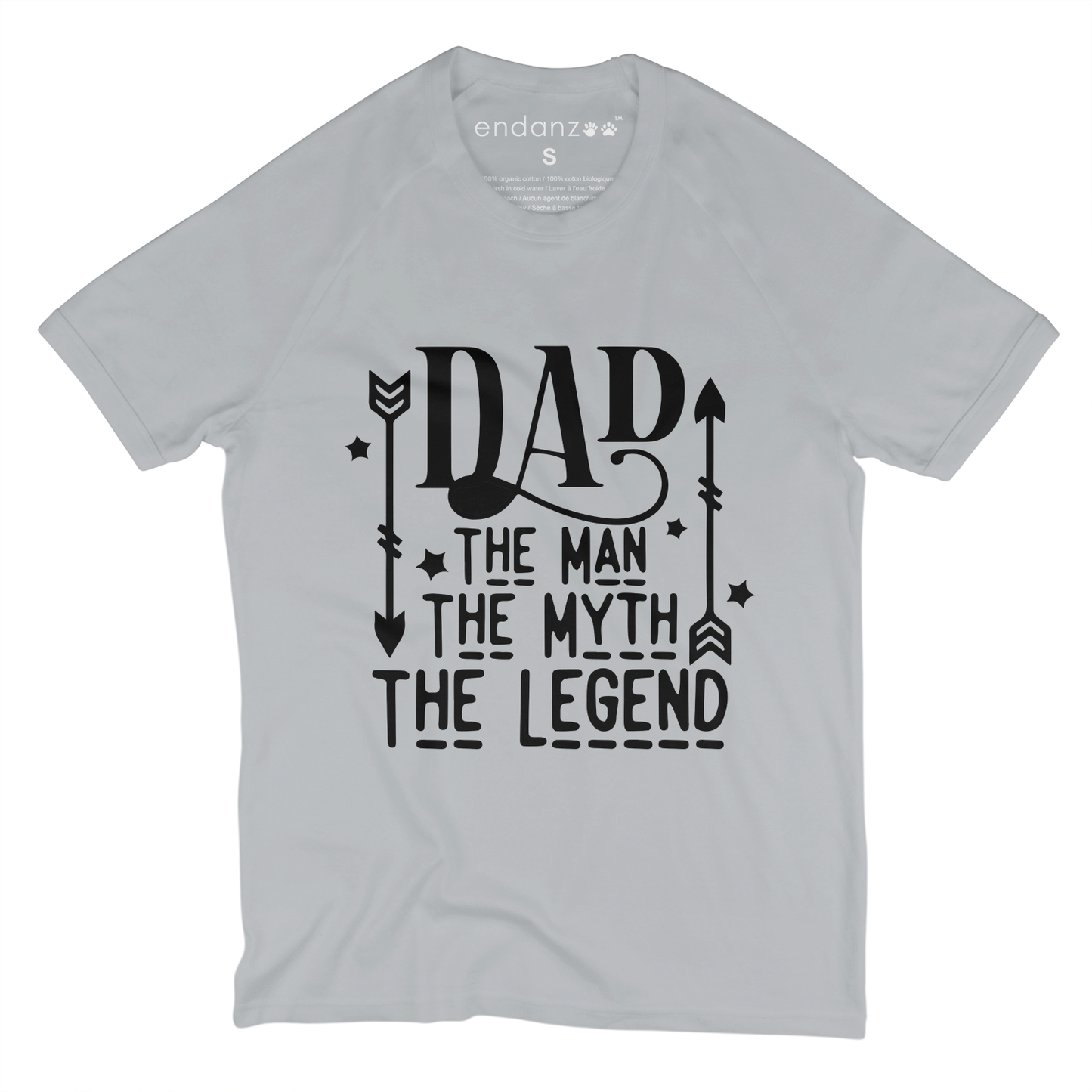 Endanzoo Organic Adult Men Short Sleeve T-shirt for Dad - Man, Myth, & Legend