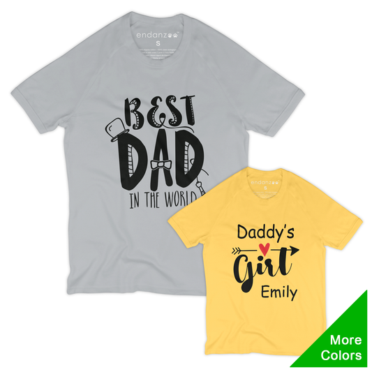 [Personalized] Matching Dad and Daughter Organic Tee Shirts - Daddy's Girl