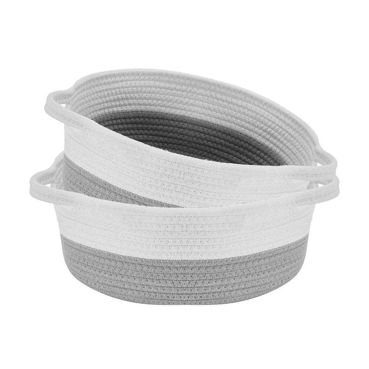 Decomomo Cotton Woven Rope Basket - Round Large (2 Pack)